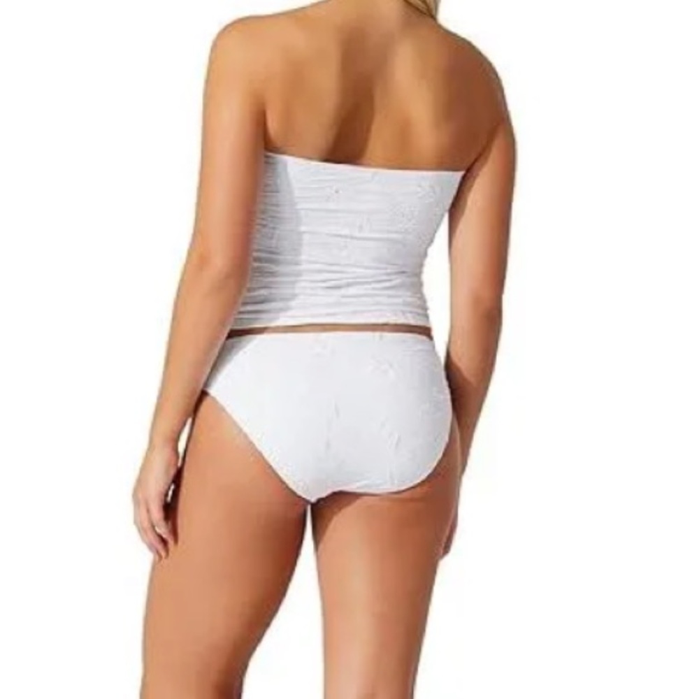 Tommy Bahama Eyelet Hideaway Tie Bandini White Tankini Swim Top Size XS - Picture 4 of 8